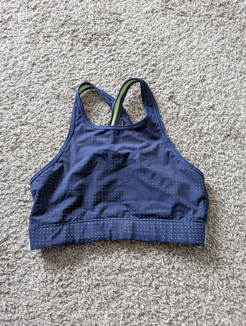 Nike Blue/Green Mesh High Support Sports Bra
